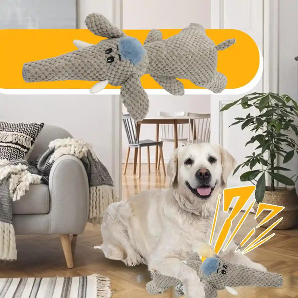 Plush Squeaky Dog Toy Soft Corn Fleece Chew Animal Design