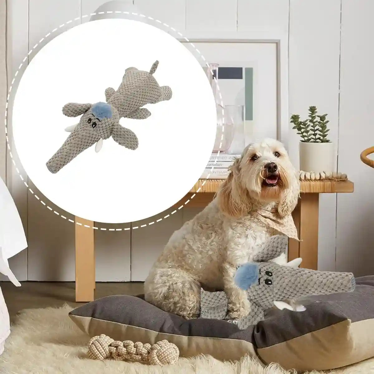 Plush Squeaky Dog Toy Soft Corn Fleece Chew Animal Design