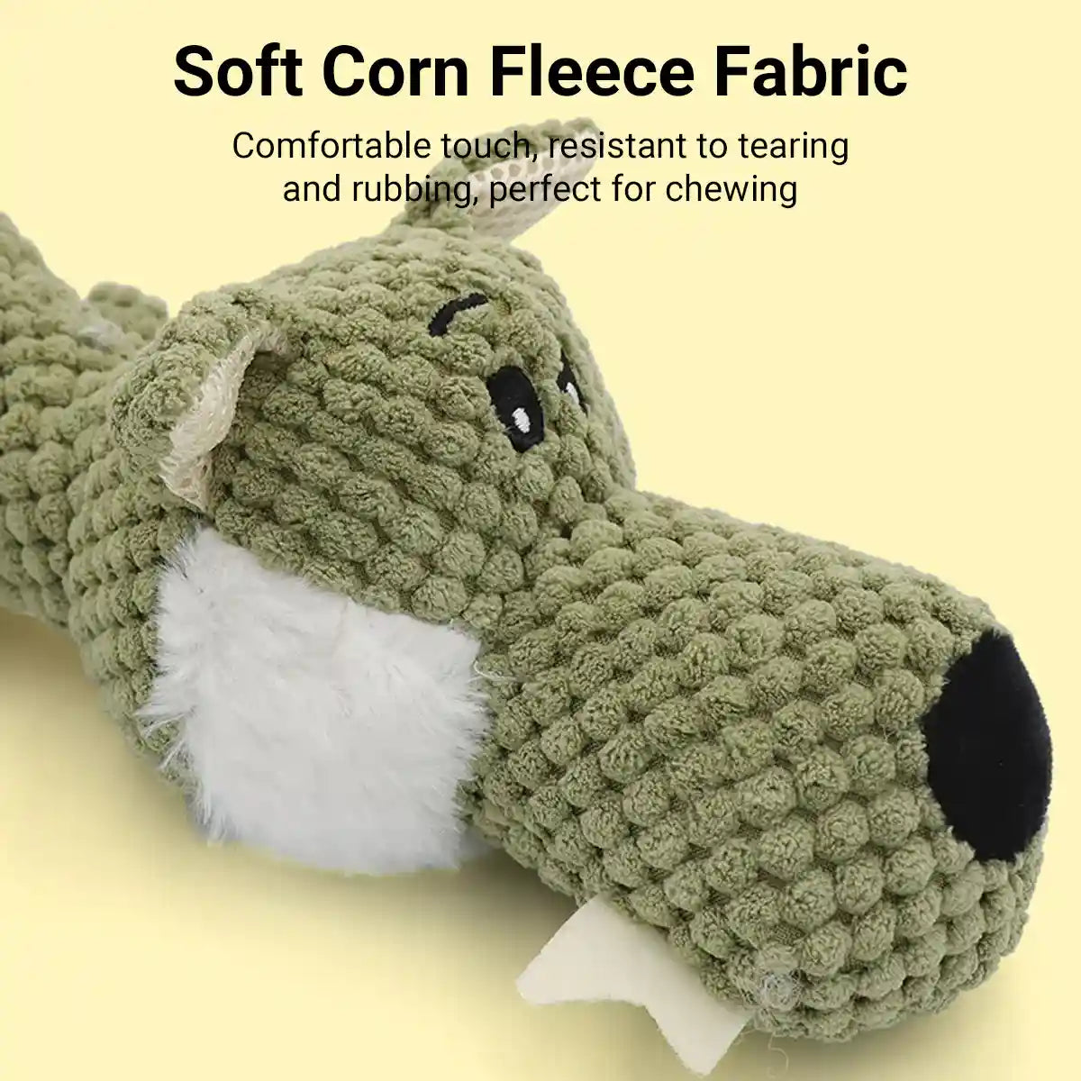 Plush Squeaky Dog Toy Soft Corn Fleece Chew Animal Design