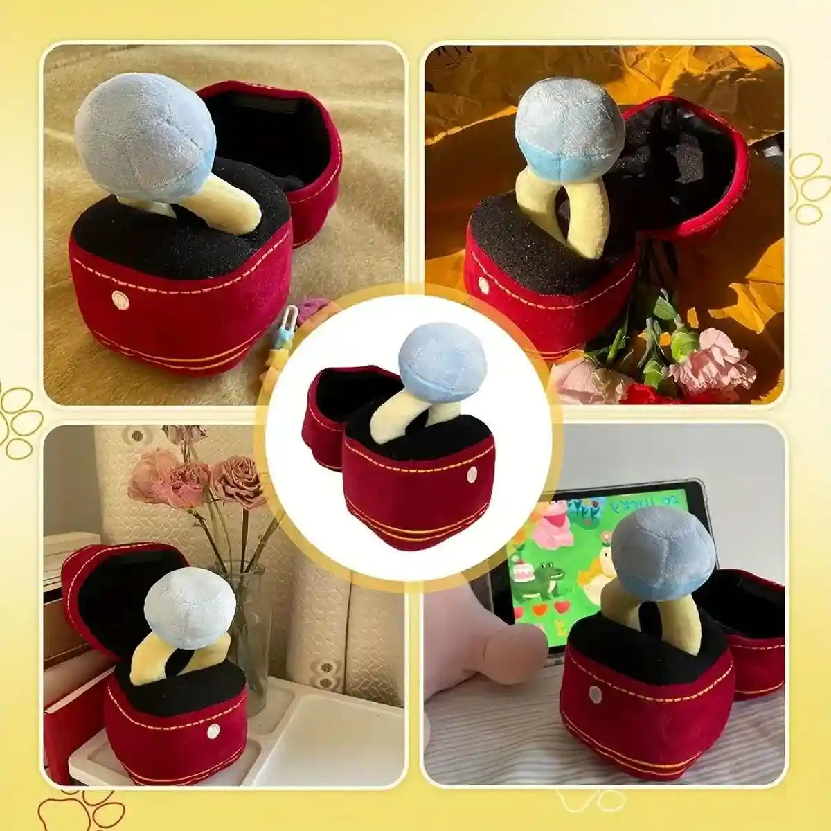 Plush Ring Box Pet Toy Soft & Interactive Chew Toy for Small Dogs & Cats