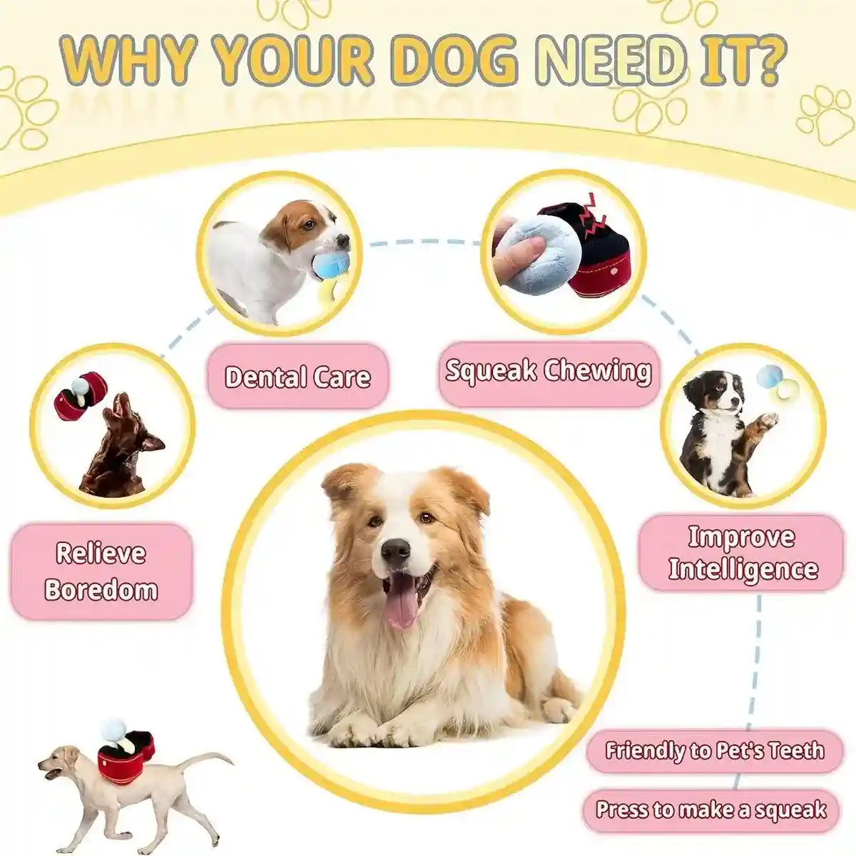 Plush Ring Box Pet Toy Soft & Interactive Chew Toy for Small Dogs & Cats