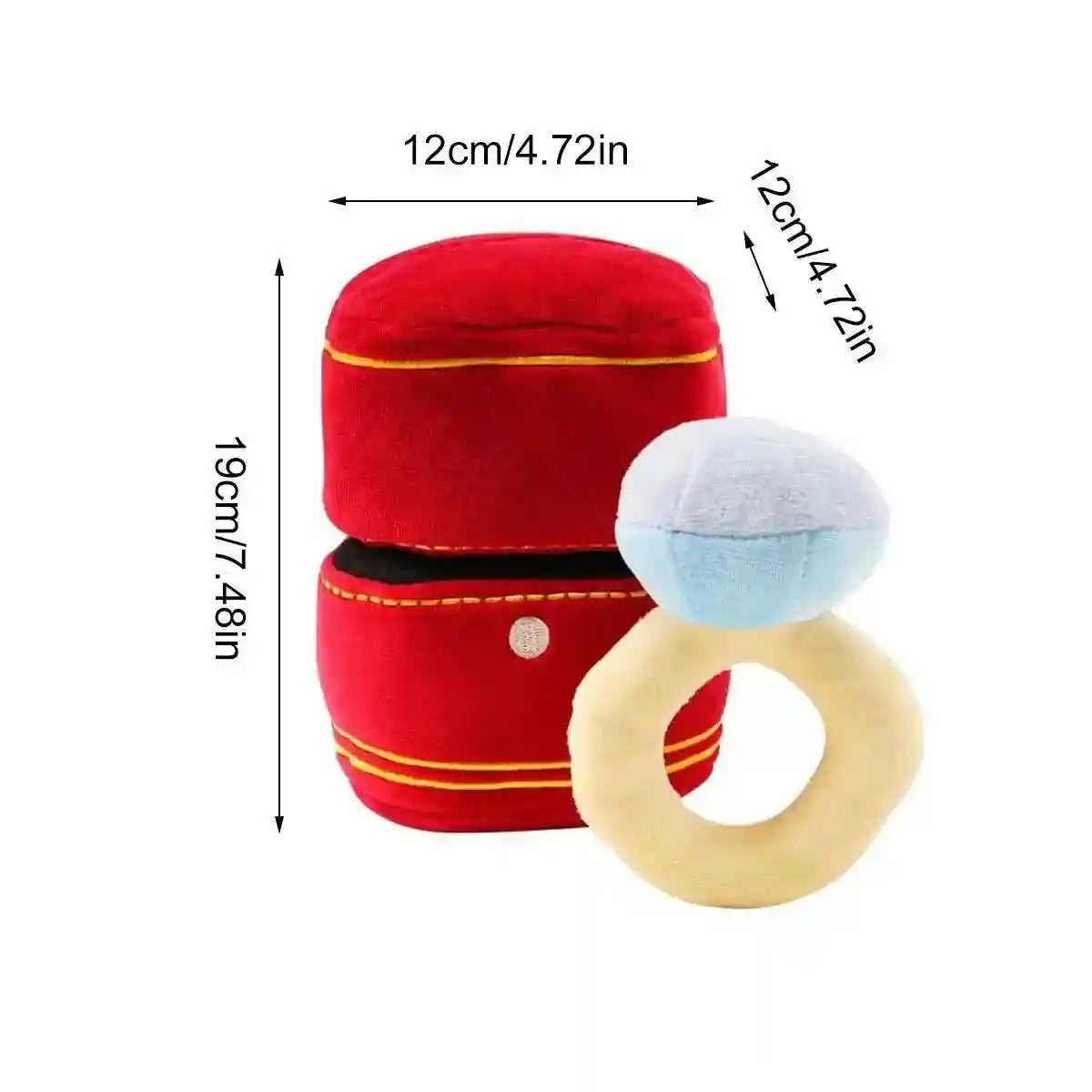 Plush Ring Box Pet Toy Soft & Interactive Chew Toy for Small Dogs & Cats