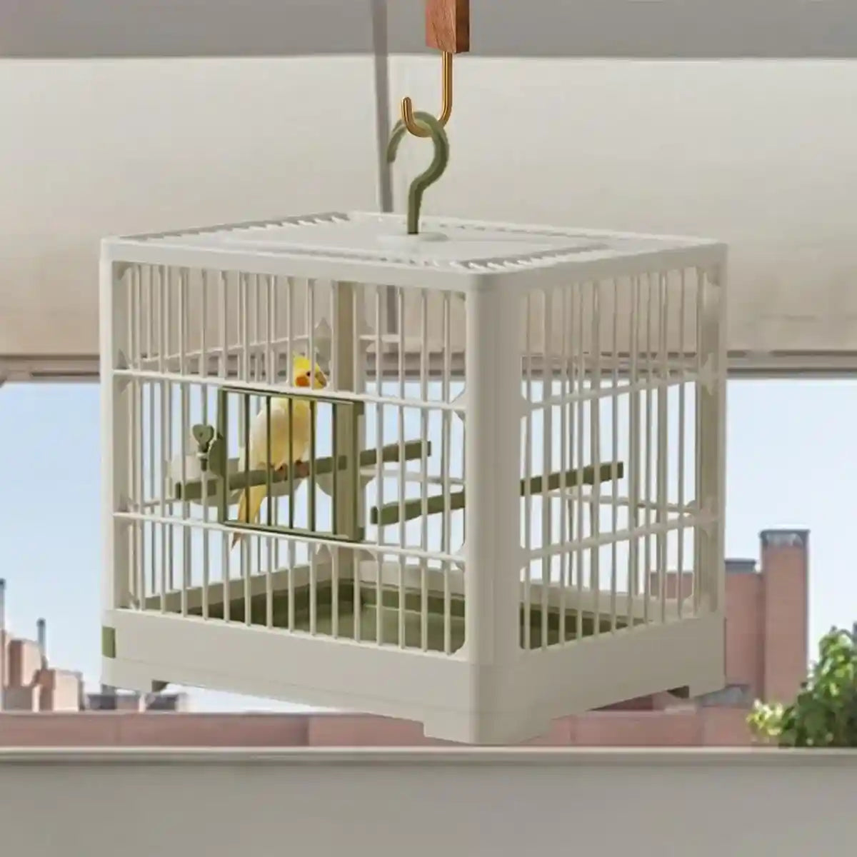 Portable Bird Cage with Tray & Hook Travel Cage for Small Birds