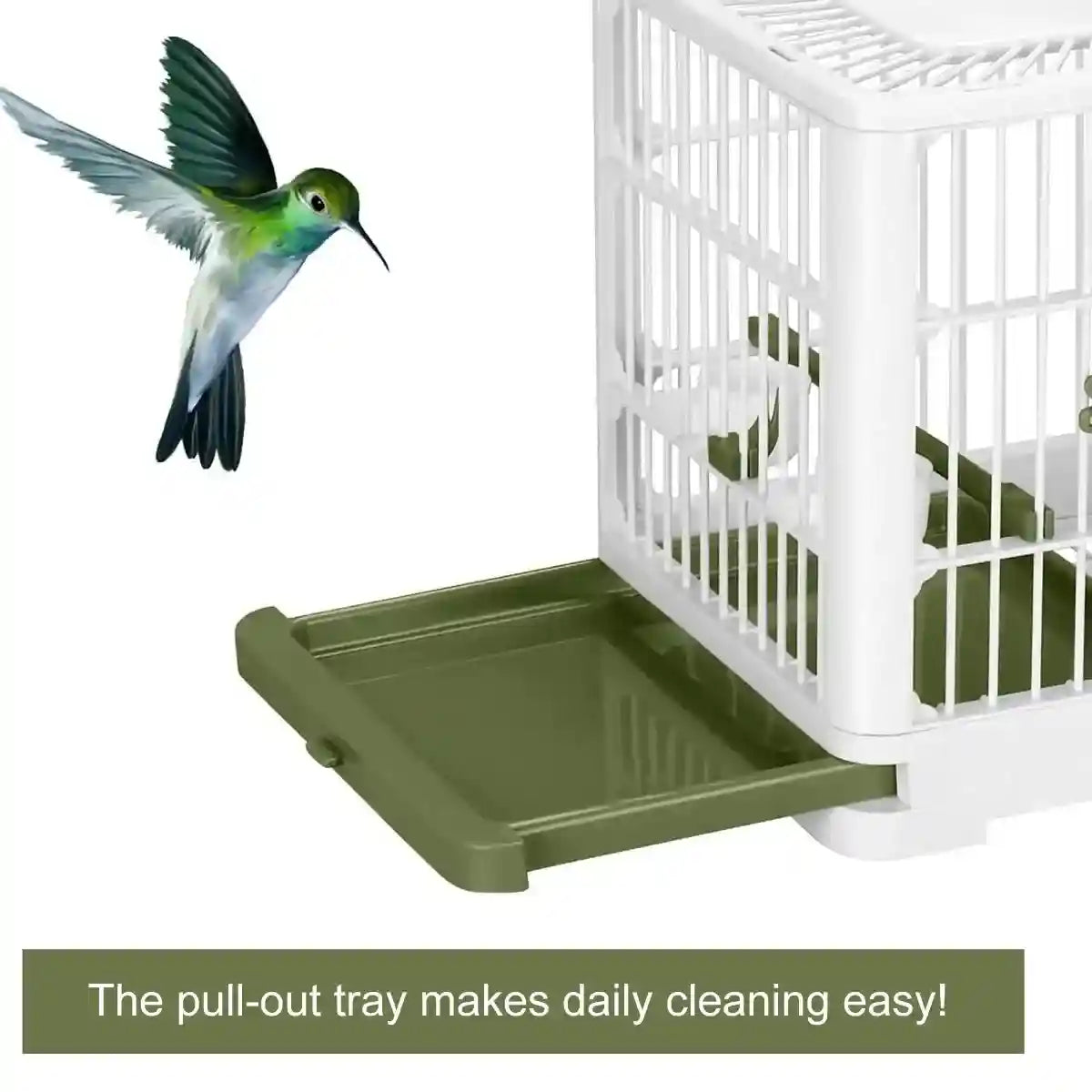 Portable Bird Cage with Tray & Hook Travel Cage for Small Birds