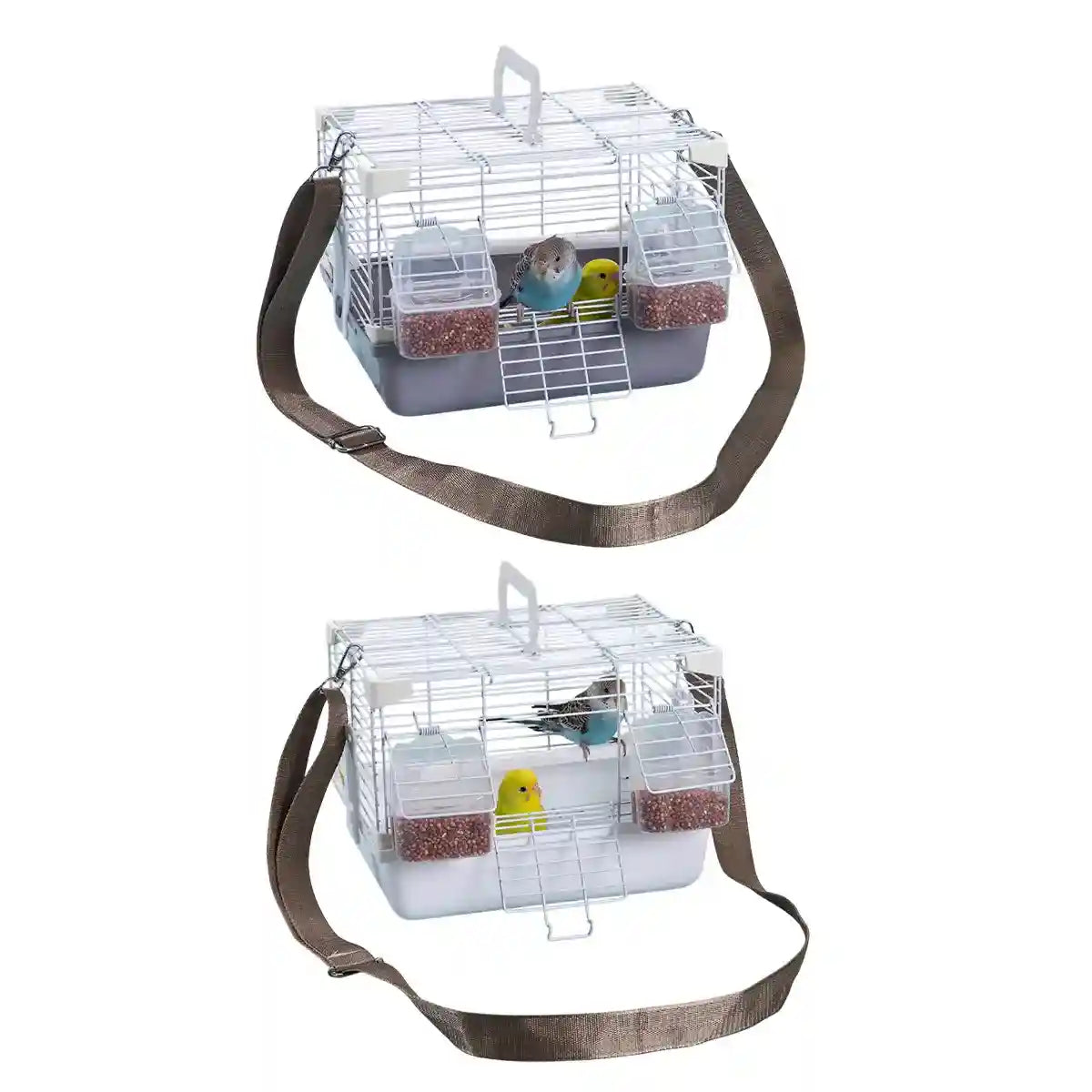 Portable Bird Cage with Shoulder Strap for Travel and Small Pets