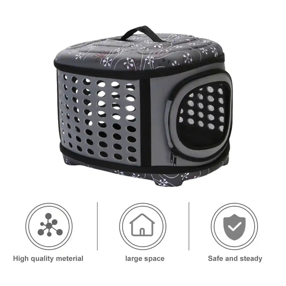 Foldable EVA Pet Carrier Bag with Ventilation and Cotton Lining