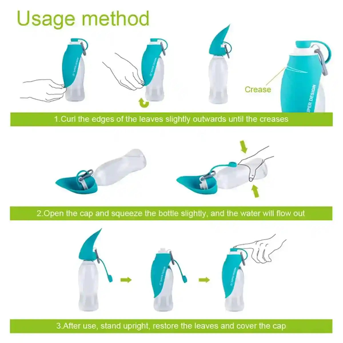 Portable Dog Water Bottle Foldable Travel Dog & Cat Drinking Bottle