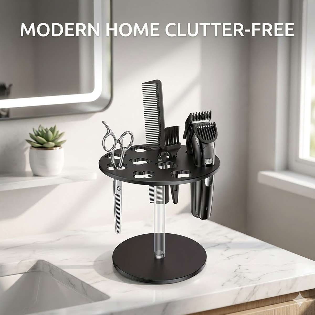 Acrylic Scissors Holder - Salon Hair Clipper Storage Rack