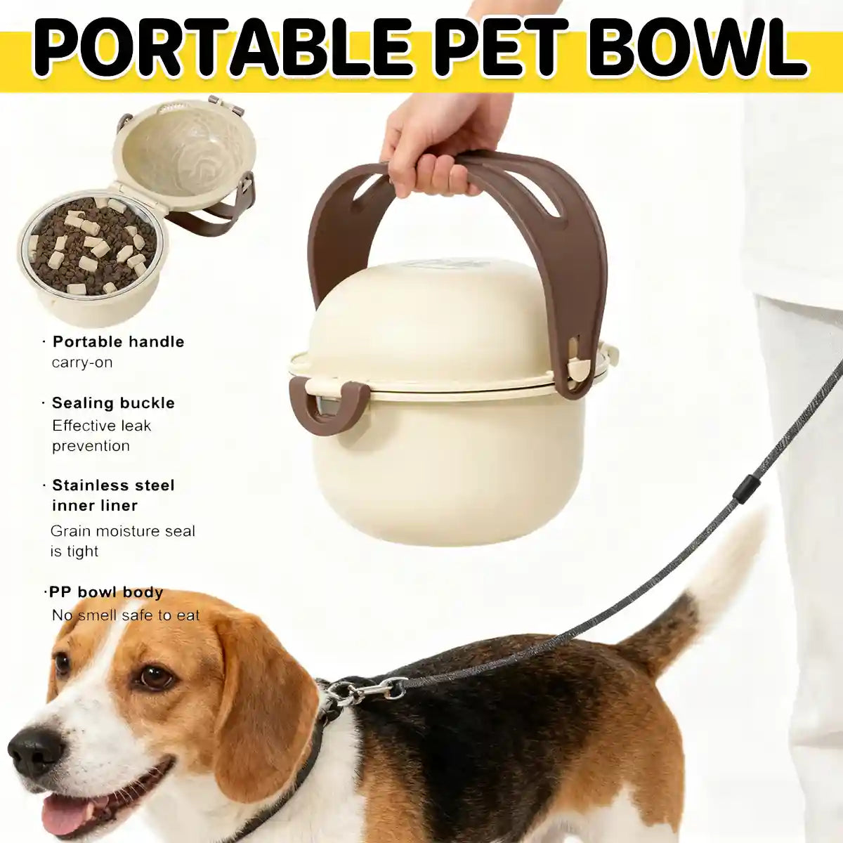 Portable Pet Feeding Bowl Double Travel Bowl for Dogs & Cats