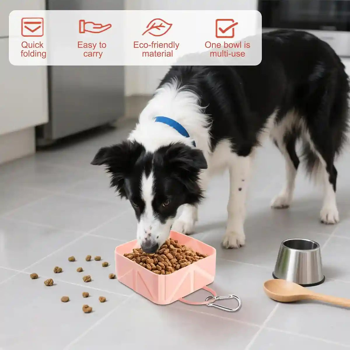 Portable Foldable Pet Bowl Collapsible Silicone Travel Feeder