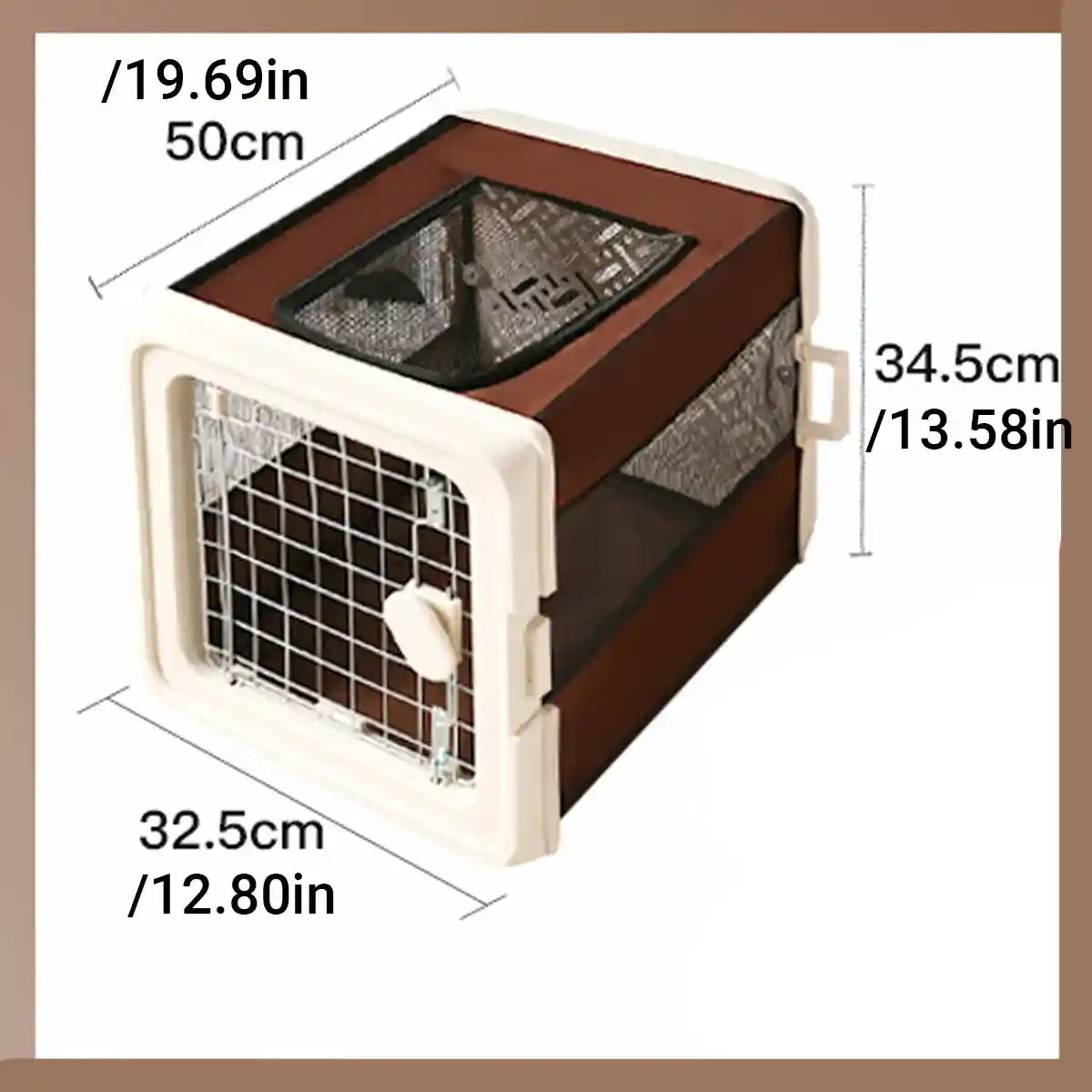 Portable Pet Carrier Foldable Breathable Travel Cage