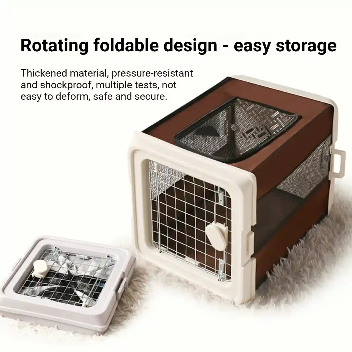 Portable Pet Carrier Foldable Breathable Travel Cage