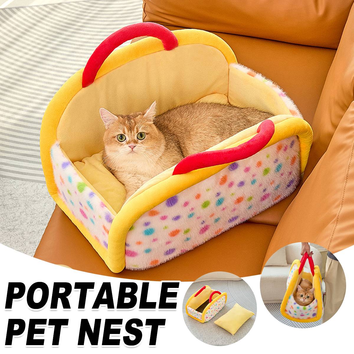 Portable Cat Bed With Handle