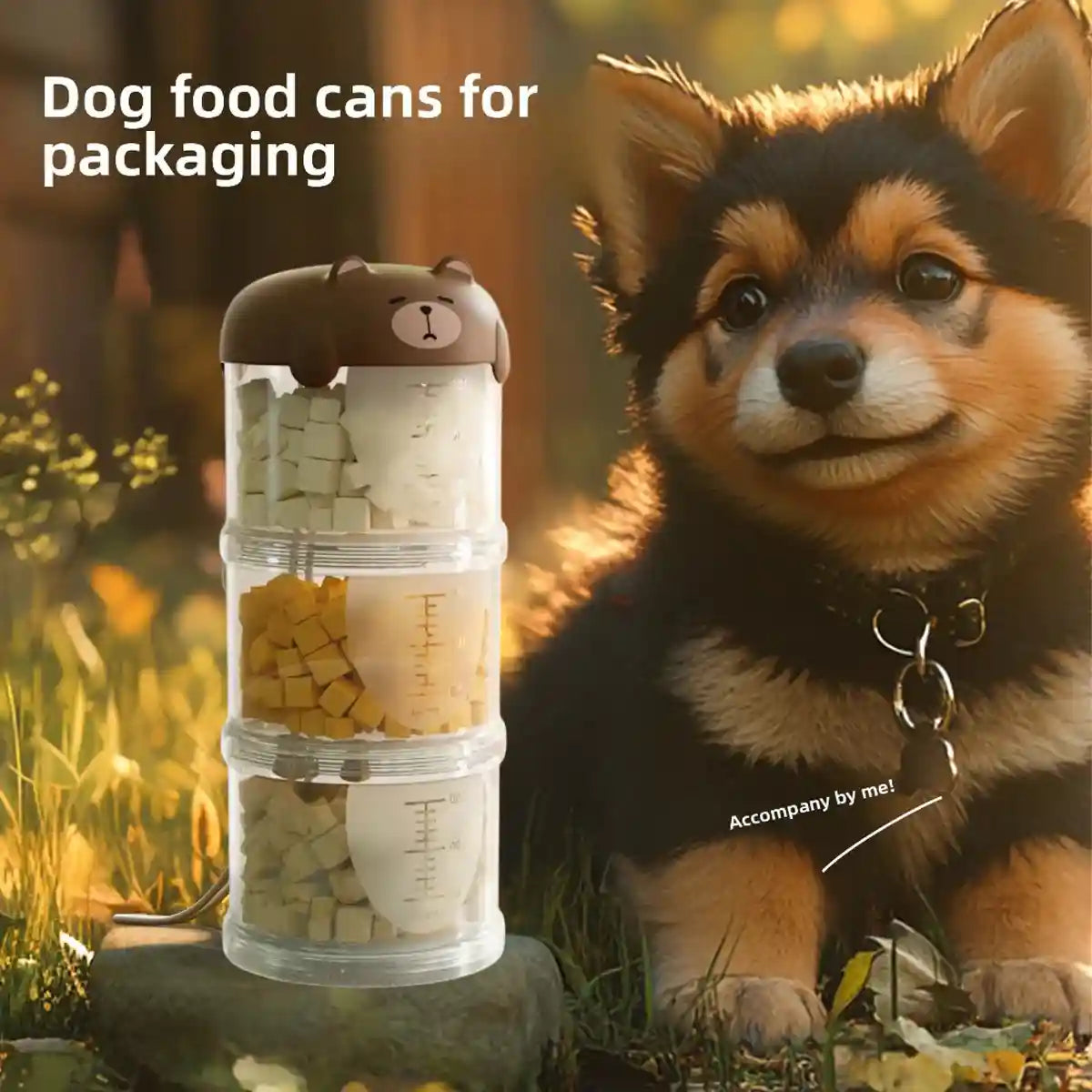 Portable Pet Snack Box Stackable Pet Food Storage Jar – 3 Tier