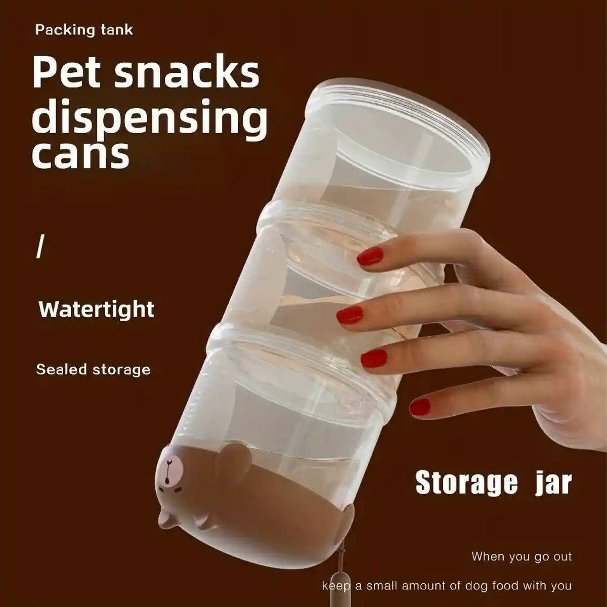 Portable Pet Snack Box Stackable Pet Food Storage Jar – 3 Tier