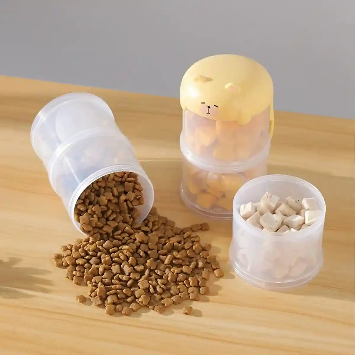 Portable Pet Snack Box Stackable Pet Food Storage Jar – 3 Tier