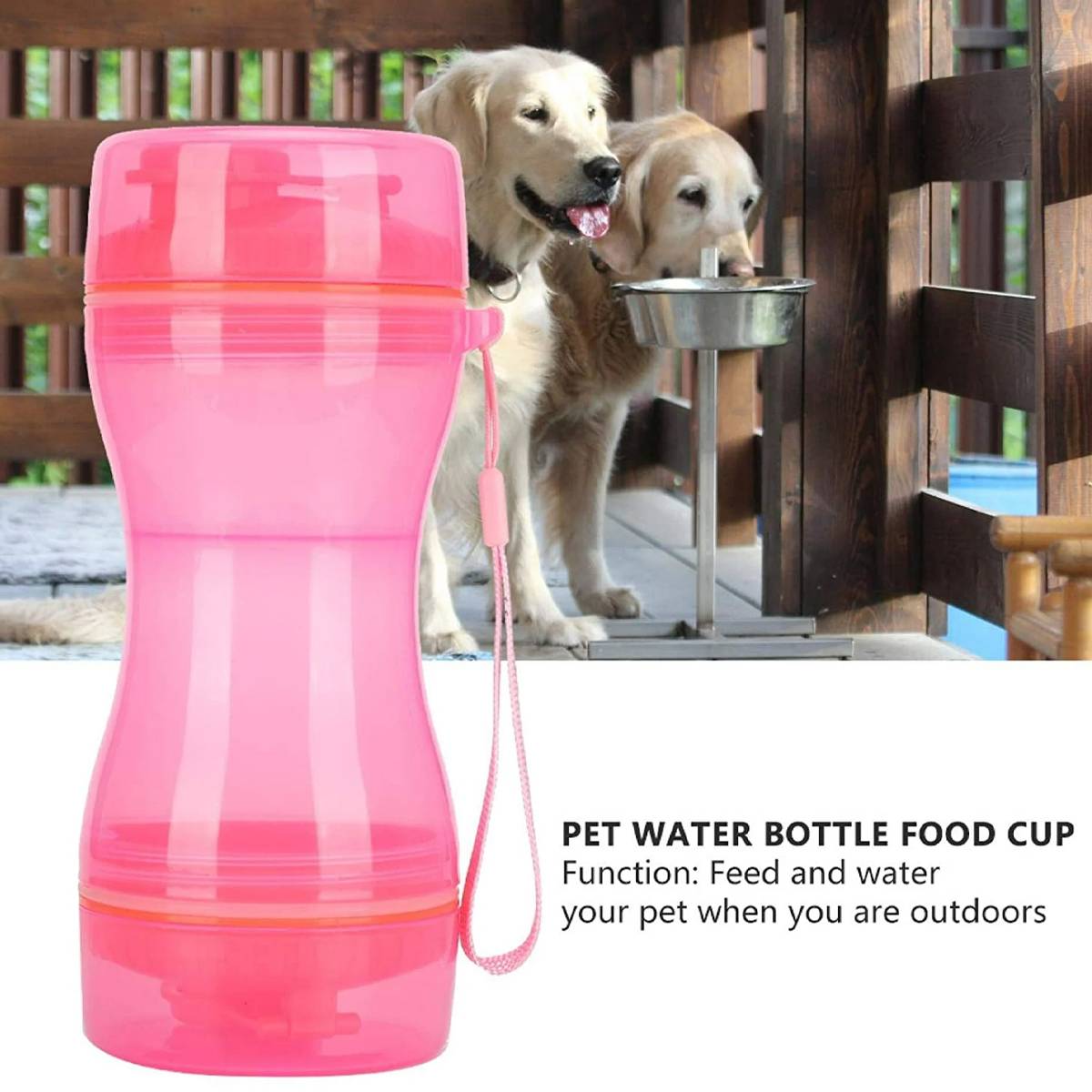 2-in-1 Portable Pet Water & Food Bottle