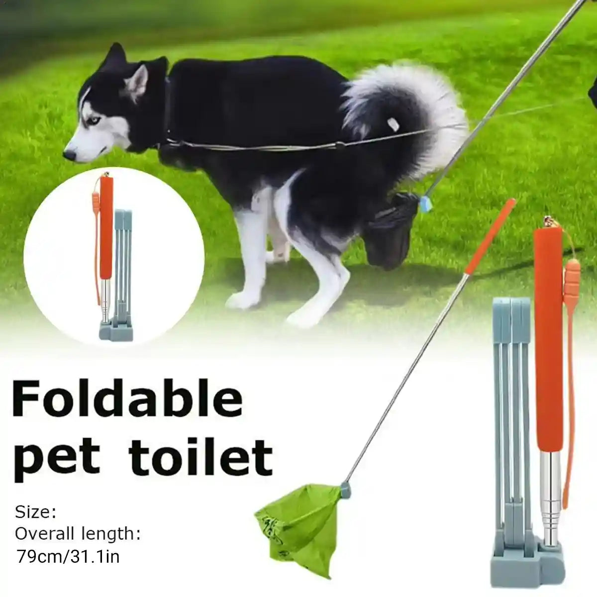Telescopic Dog Poop Scooper Long Handle Adjustable Waste Picker
