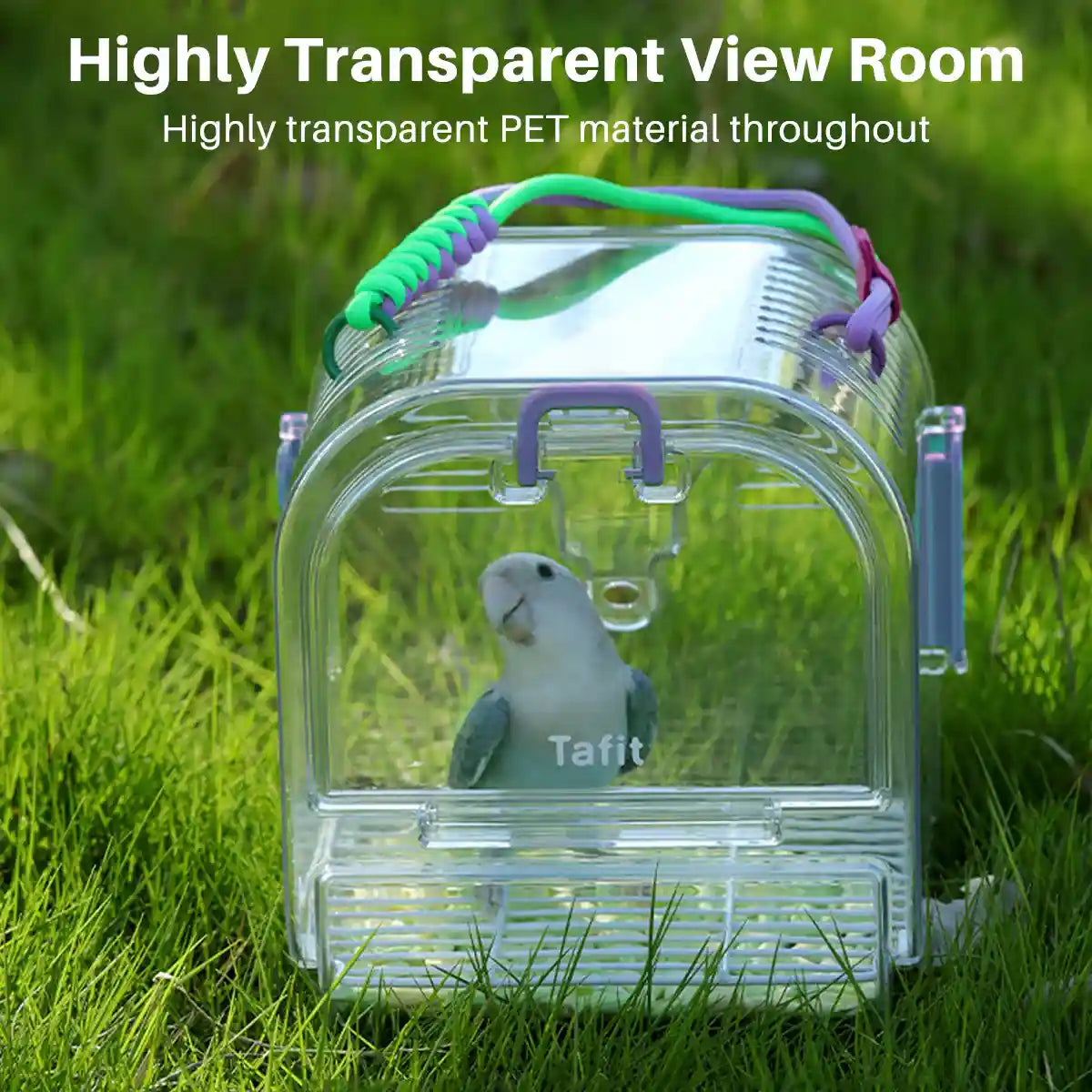 Transparent Portable Bird Cage Travel Cage with Cover & Easy Cleaning Design