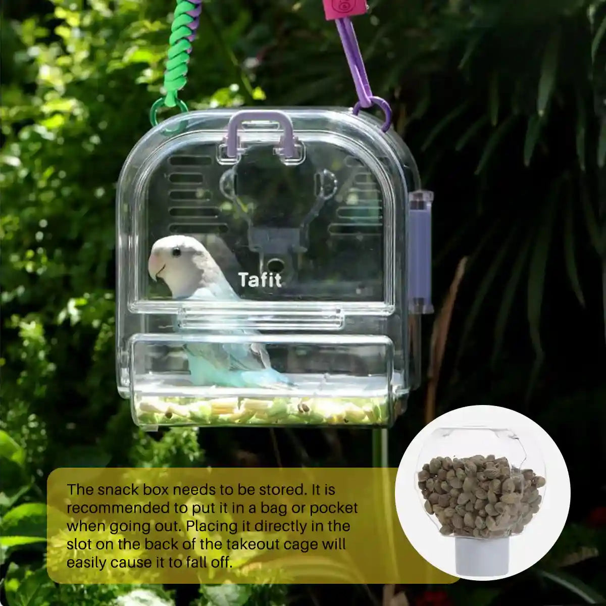 Transparent Portable Bird Cage Travel Cage with Cover & Easy Cleaning Design