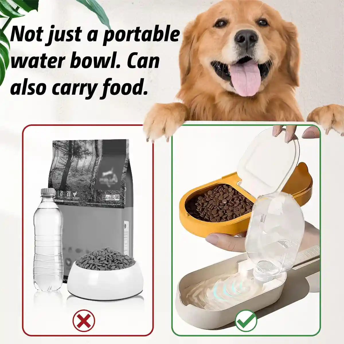 Portable Dog Water Bottle & Food Container