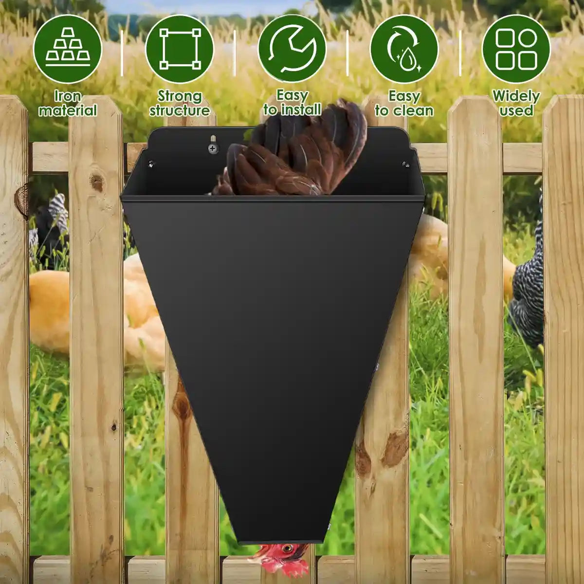 Iron Poultry Cone Flat Back Funnel For Chicken Processing