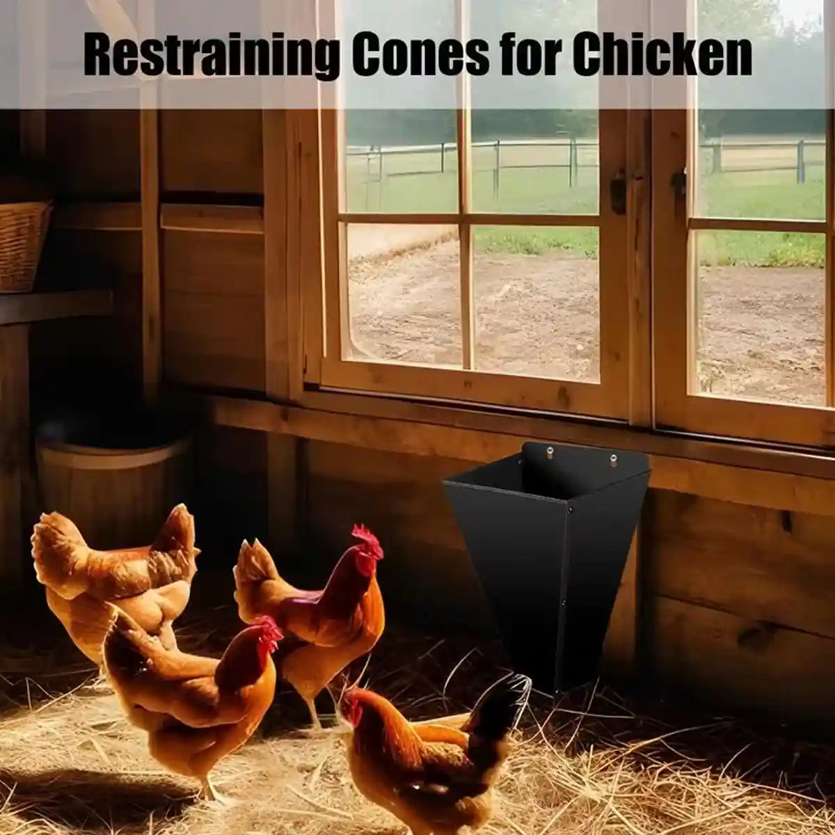 Iron Poultry Cone Flat Back Funnel For Chicken Processing