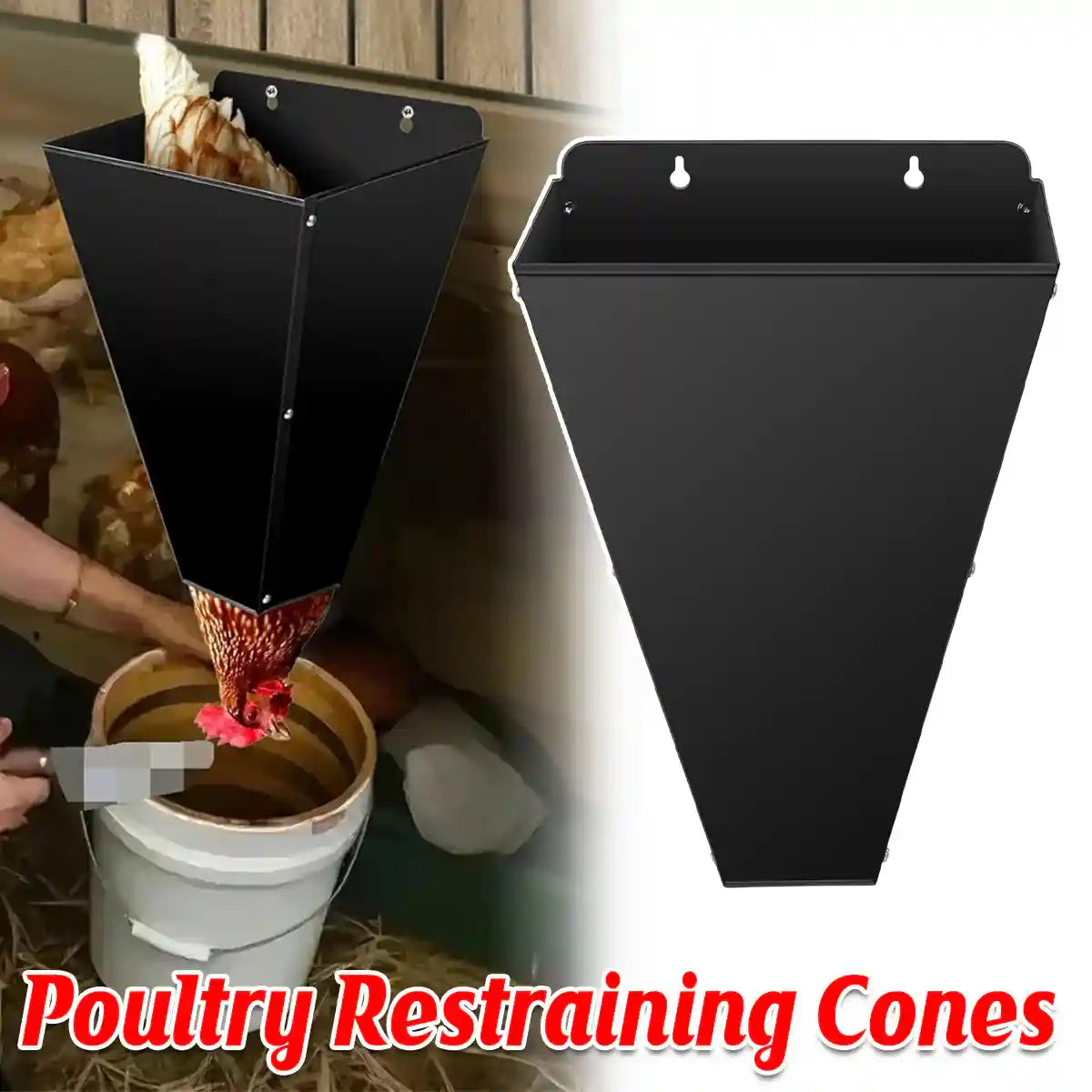 Iron Poultry Cone Flat Back Funnel For Chicken Processing