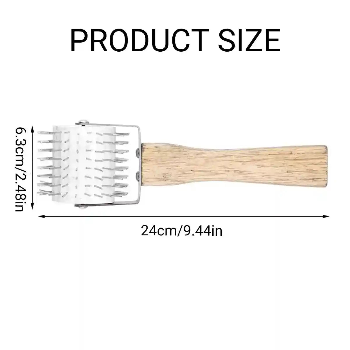 Wood Handle Stainless Steel Honey Collector Needle Roller Tool