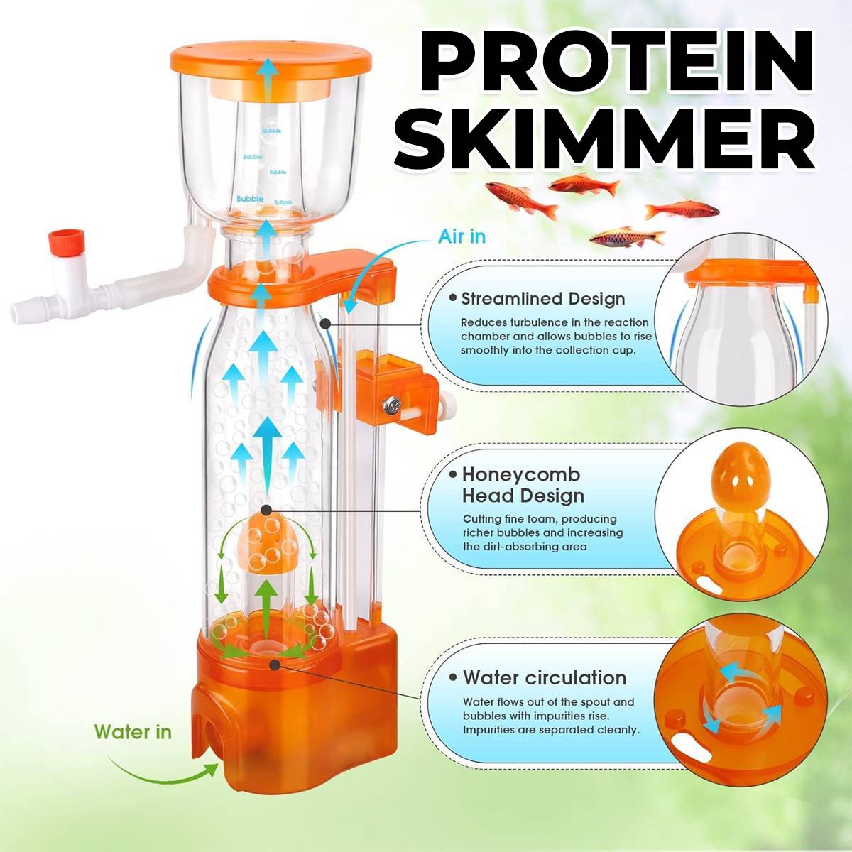 Reef Protein Skimmer SQ70 PLUS - Coral Tank Egg Separator