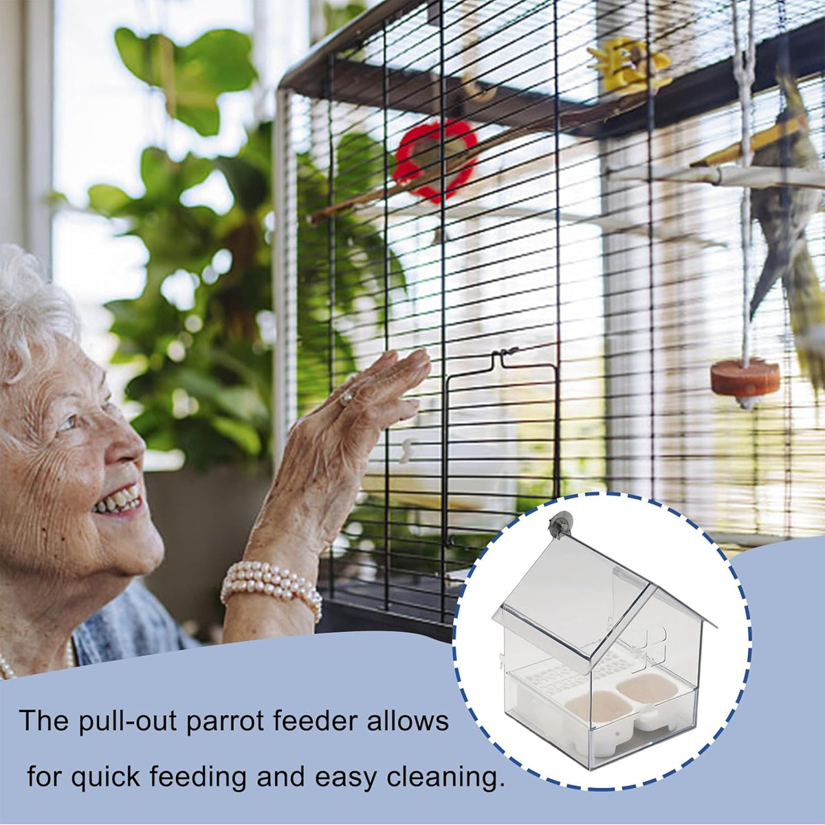 Pull-Out External Parrot Feeder