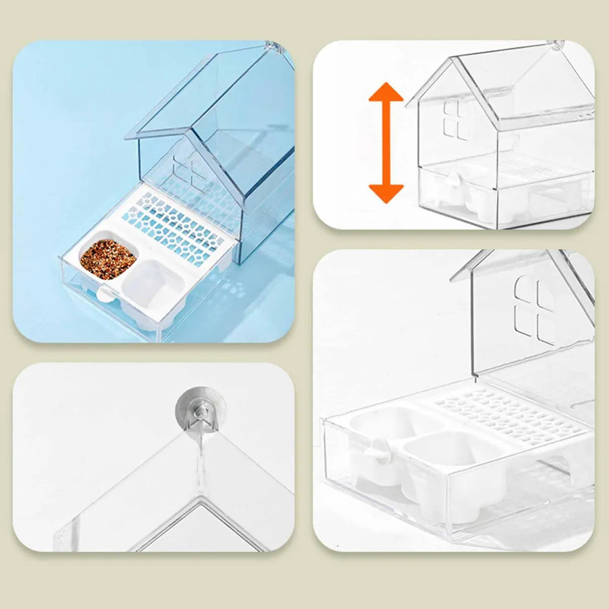 Pull-Out External Parrot Feeder