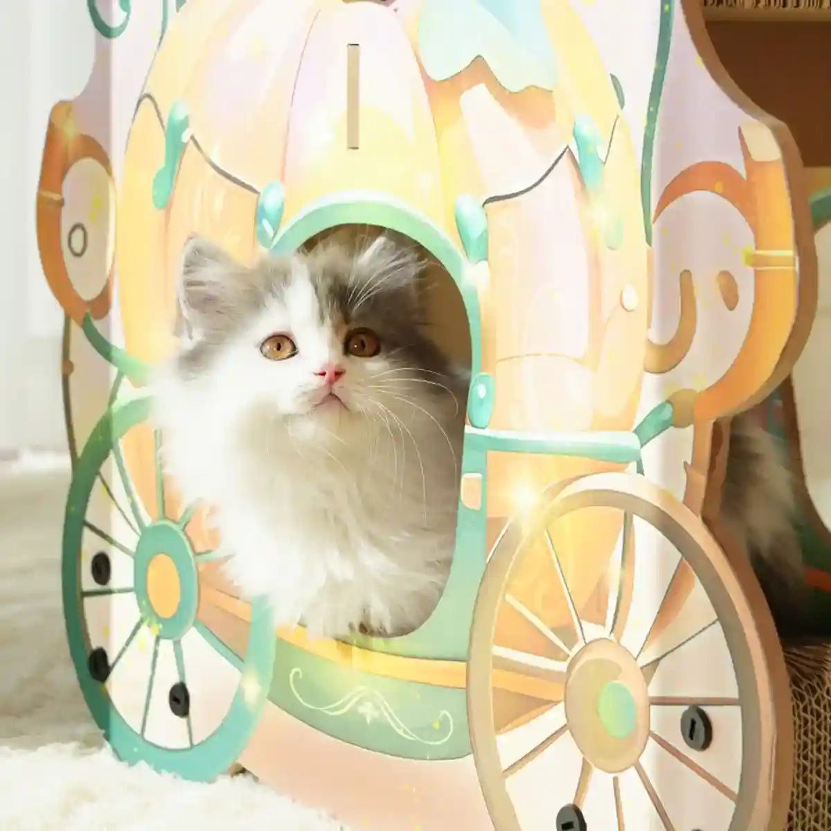 Pumpkin Cart Cat Nest for Multi-Cat Homes Scratching & Climbing Bed