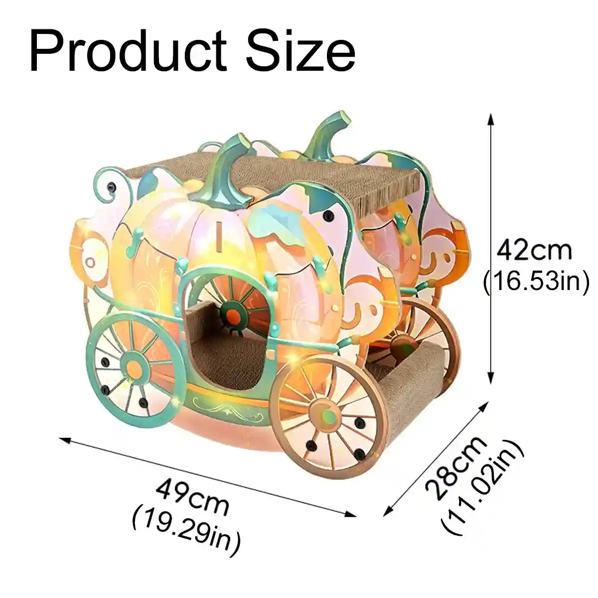 Pumpkin Cart Cat Nest for Multi-Cat Homes Scratching & Climbing Bed