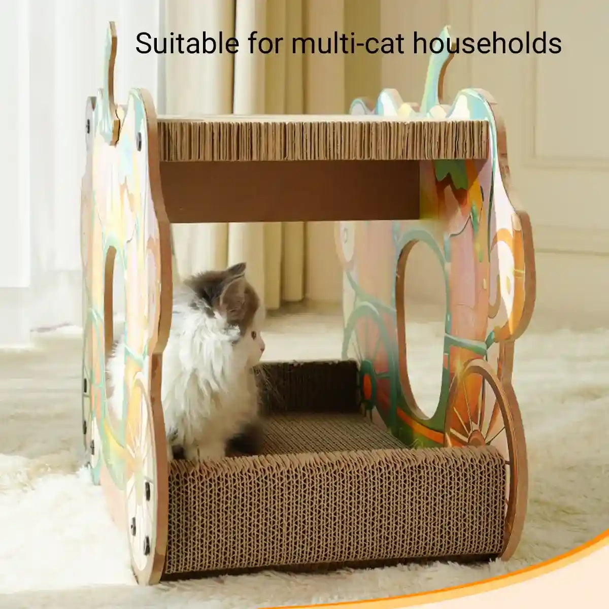 Pumpkin Cart Cat Nest for Multi-Cat Homes Scratching & Climbing Bed