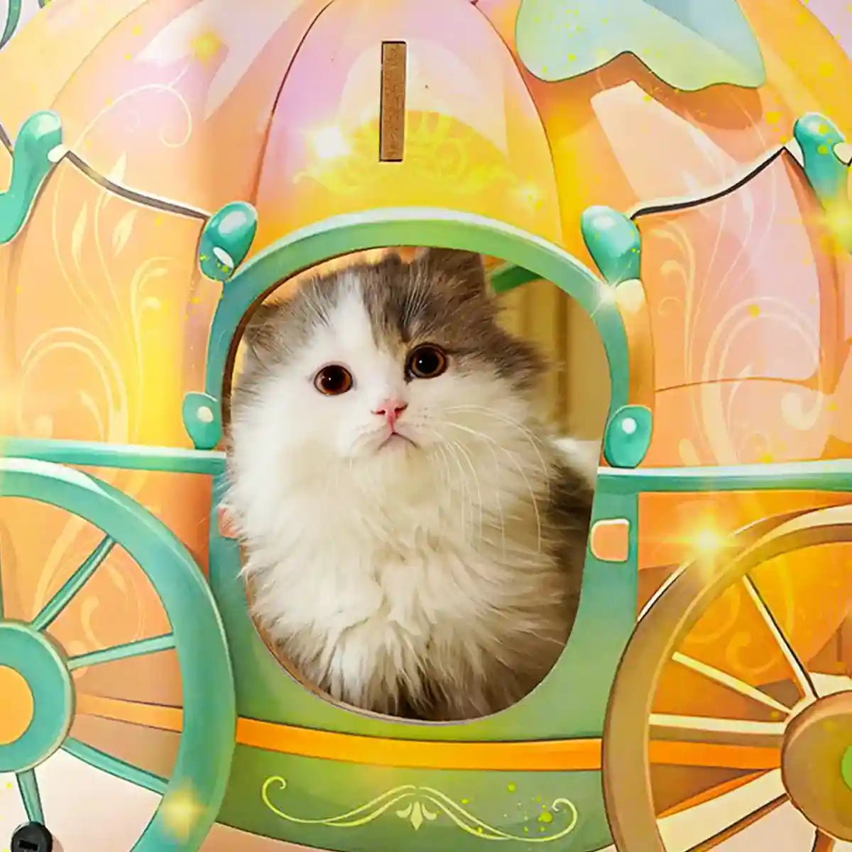 Pumpkin Cart Cat Nest for Multi-Cat Homes Scratching & Climbing Bed