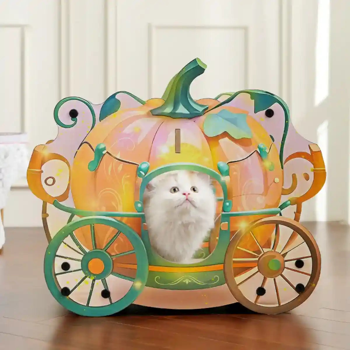 Pumpkin Cart Cat Nest for Multi-Cat Homes Scratching & Climbing Bed