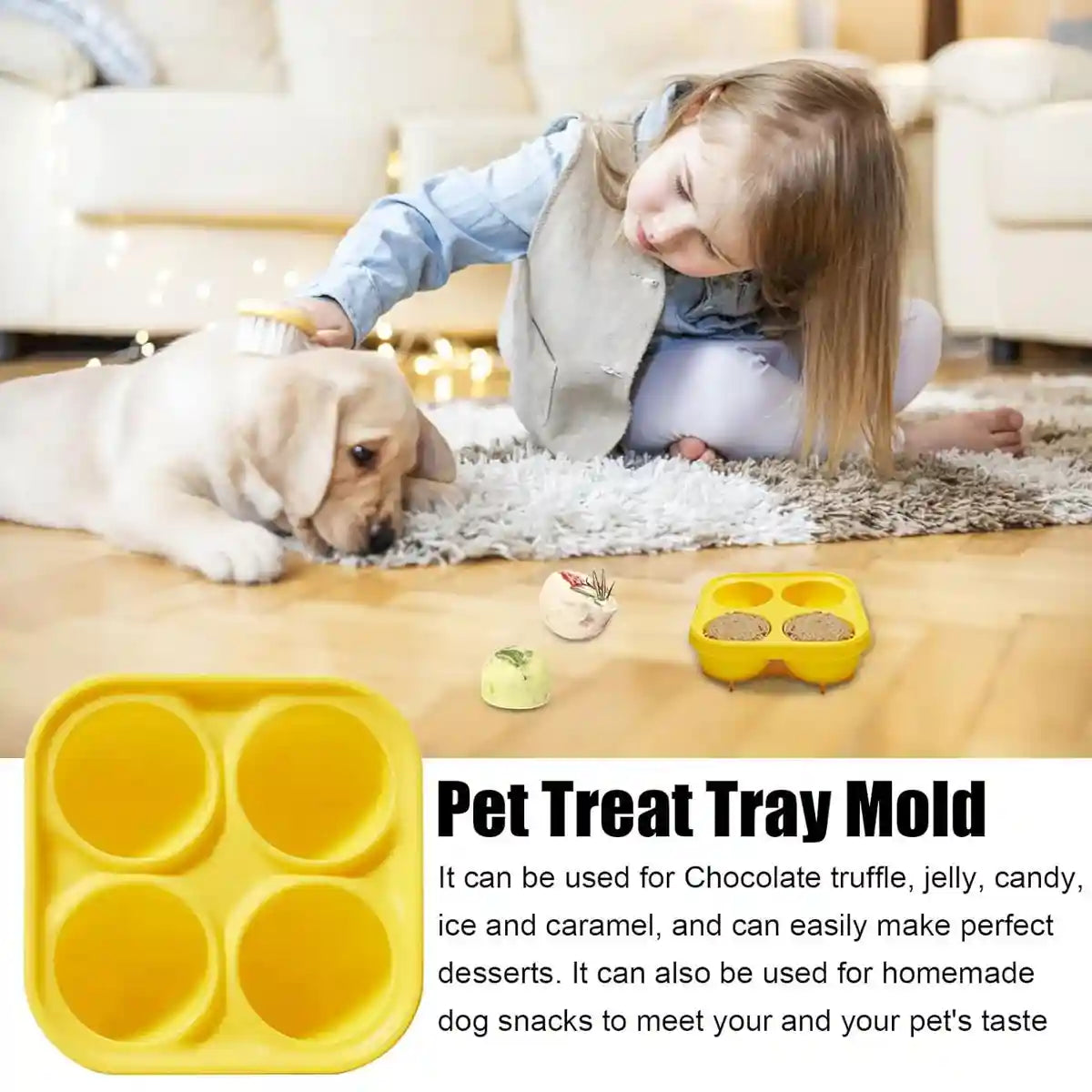 Durable Dog Treat Tray Mold & Toy Long-Lasting Dog Snack Maker