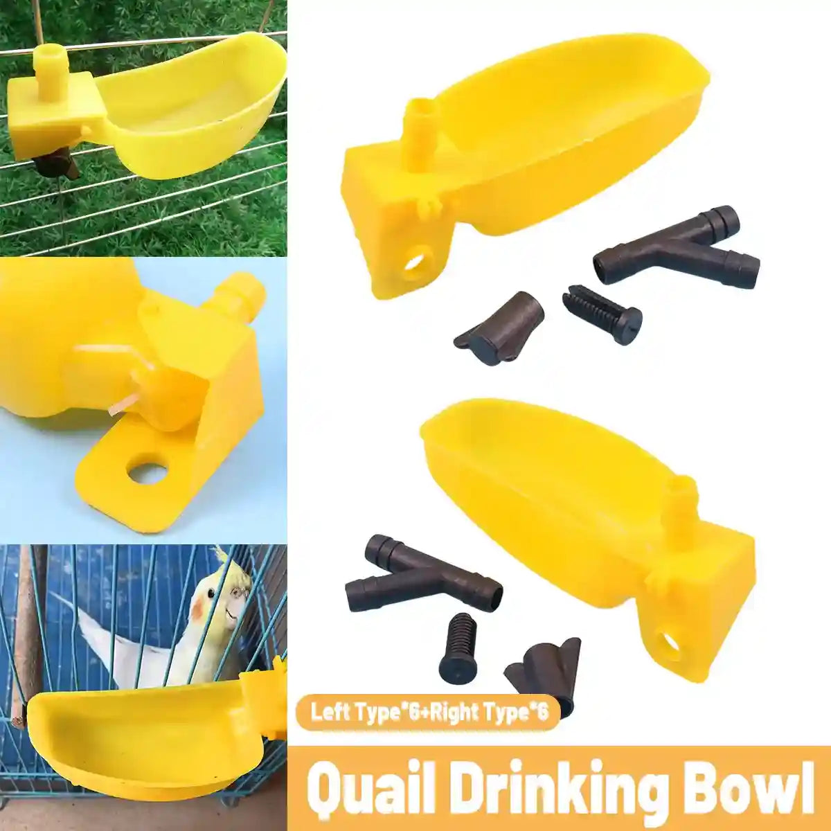 12PCS Automatic Bird Drinker Bowl for Quail and Small Poultry Cages