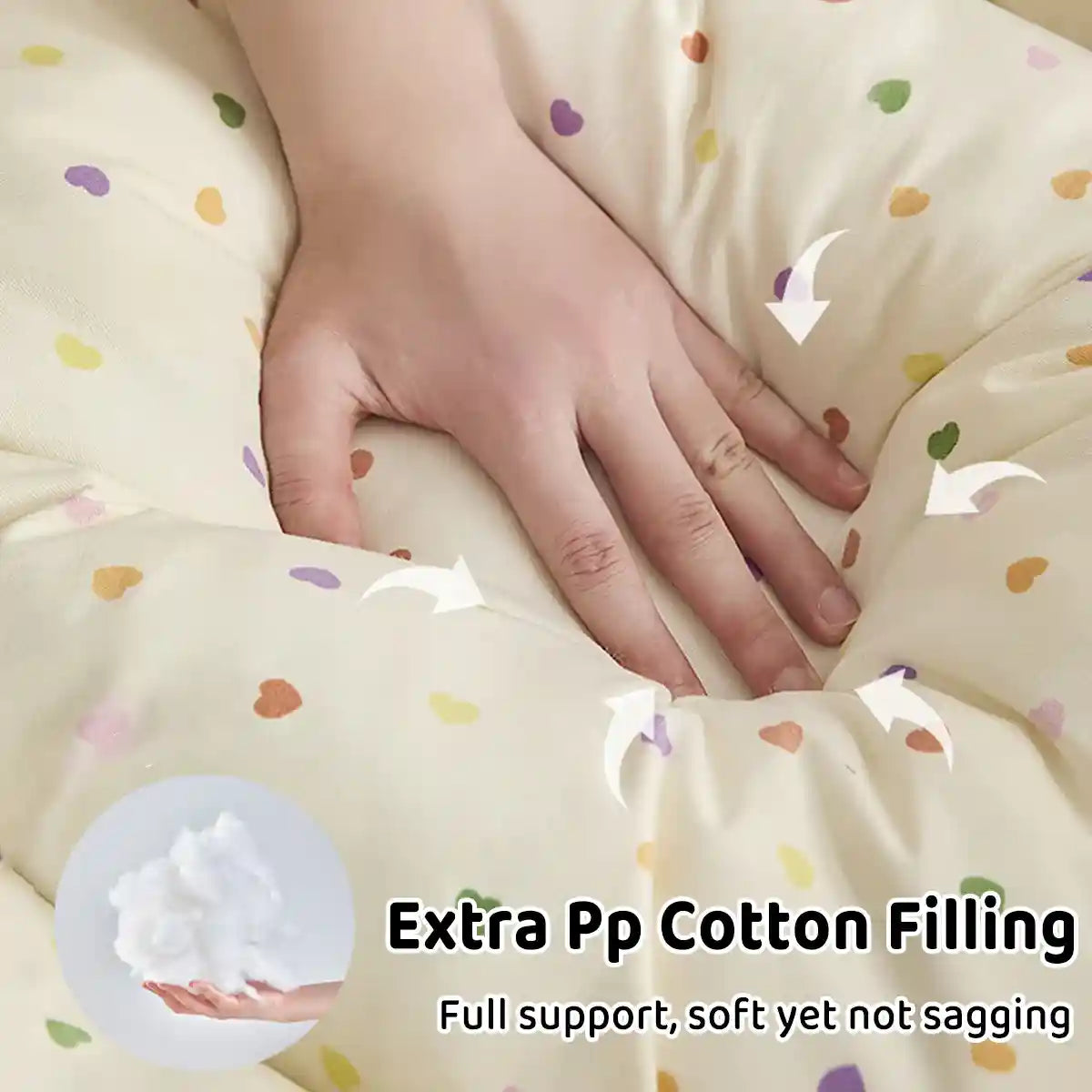 Ruffled Pet Bed Cozy Washable Dog and Cat Sleeping Nest with Pillow