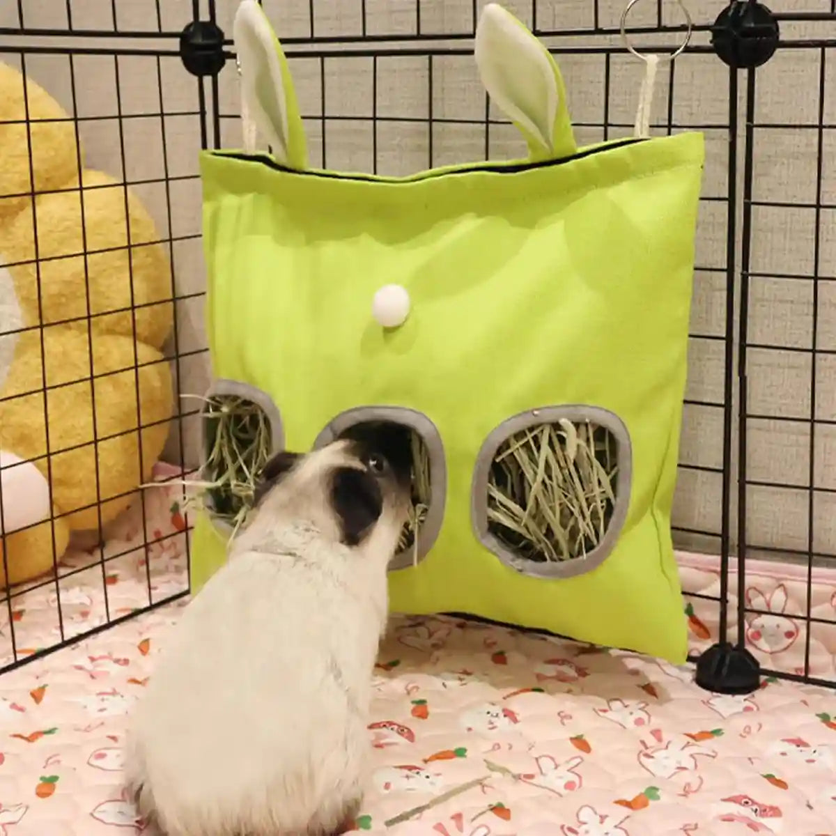 Hanging Hay Feeder Bag for Rabbits and Guinea Pigs