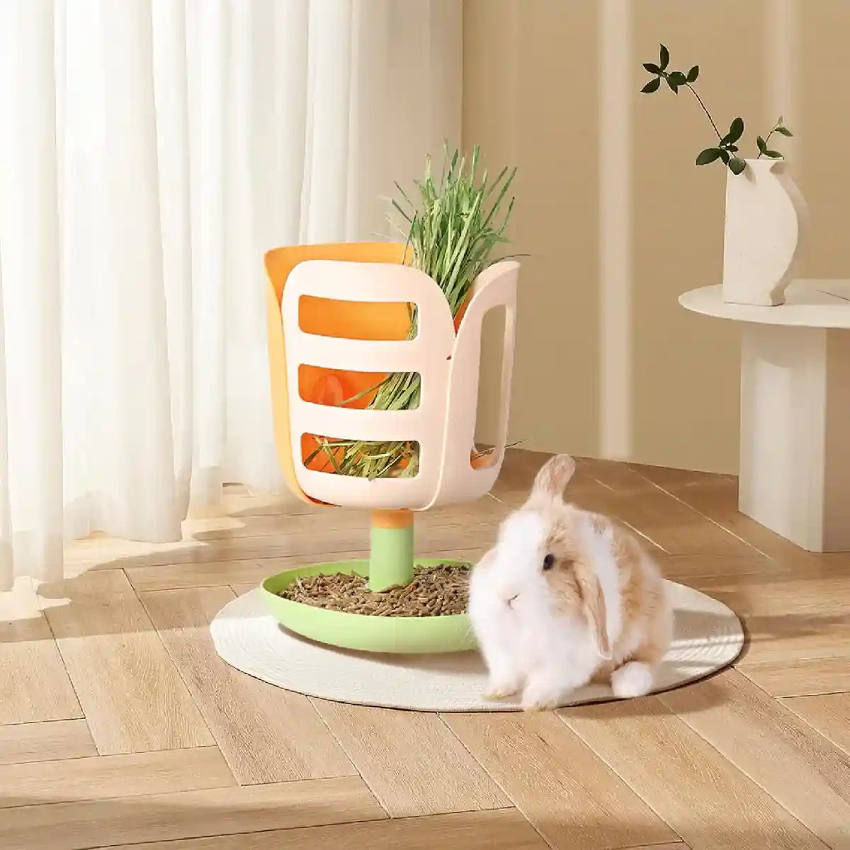 Rabbit Grass Feeder 2-in-1 Hay Food Dispenser