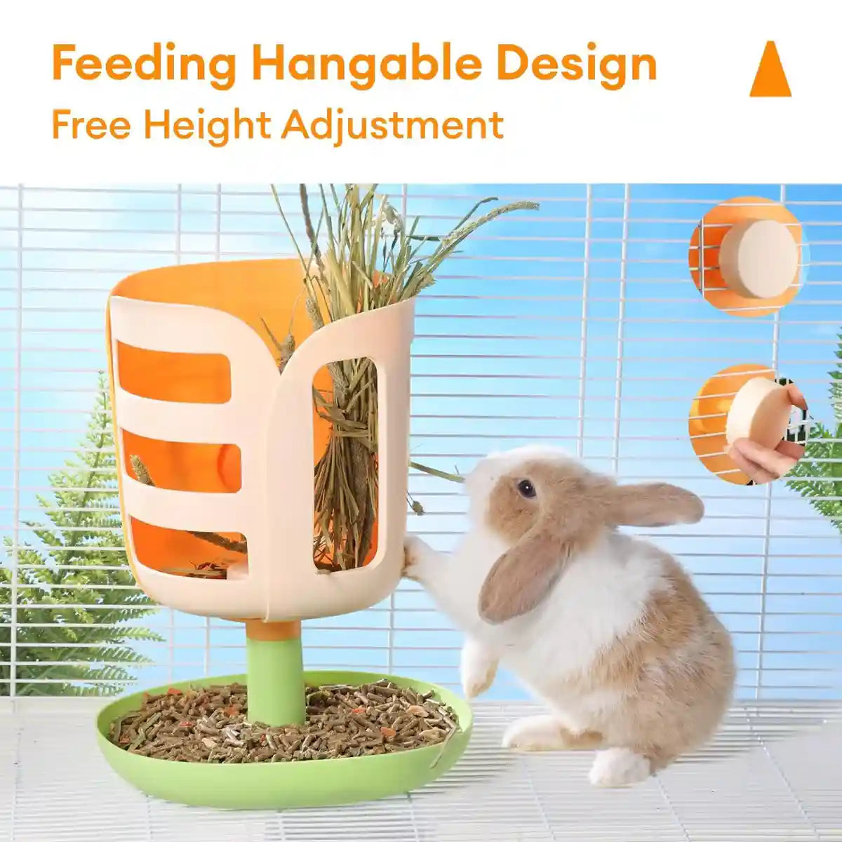 Rabbit Grass Feeder 2-in-1 Hay Food Dispenser