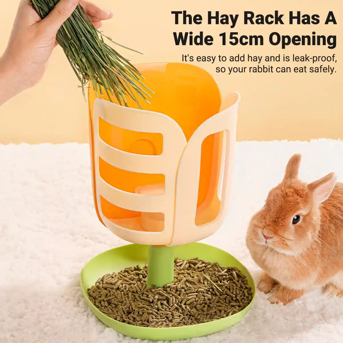 Rabbit Grass Feeder 2-in-1 Hay Food Dispenser