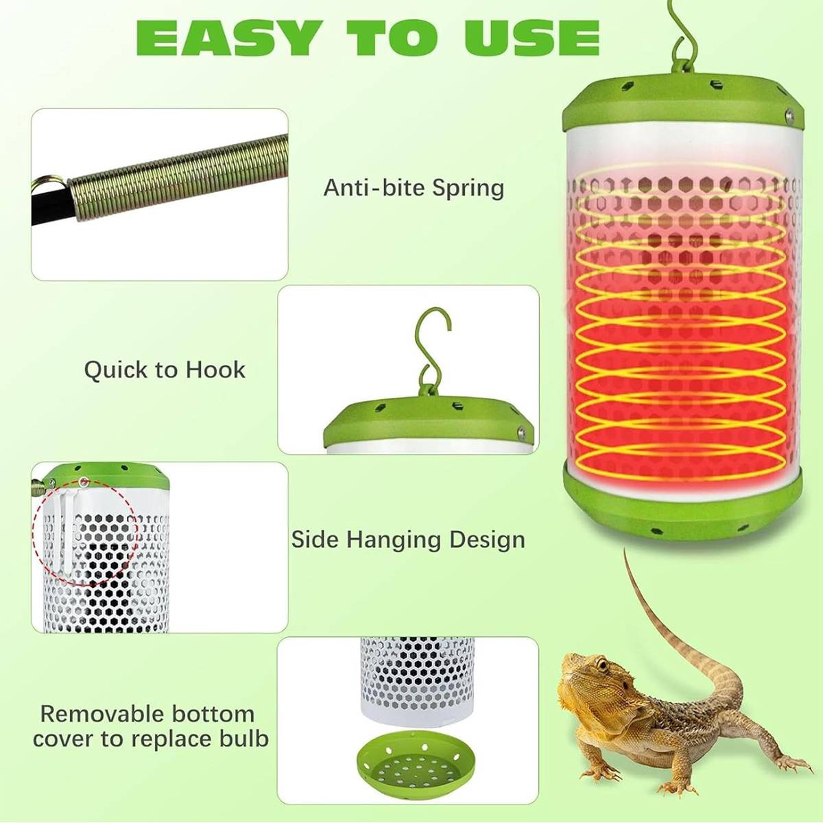 Reptile Ceramic Heat Lamp Set | Adjustable Terrarium Heating Light