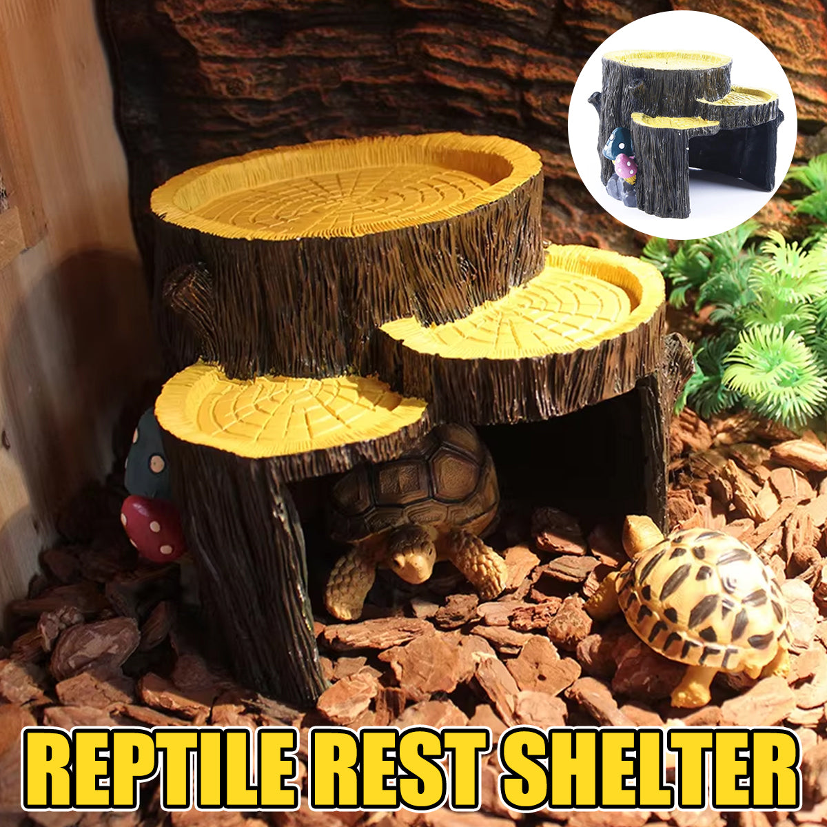 Reptile Rest Shelter Tree Stump Hideout