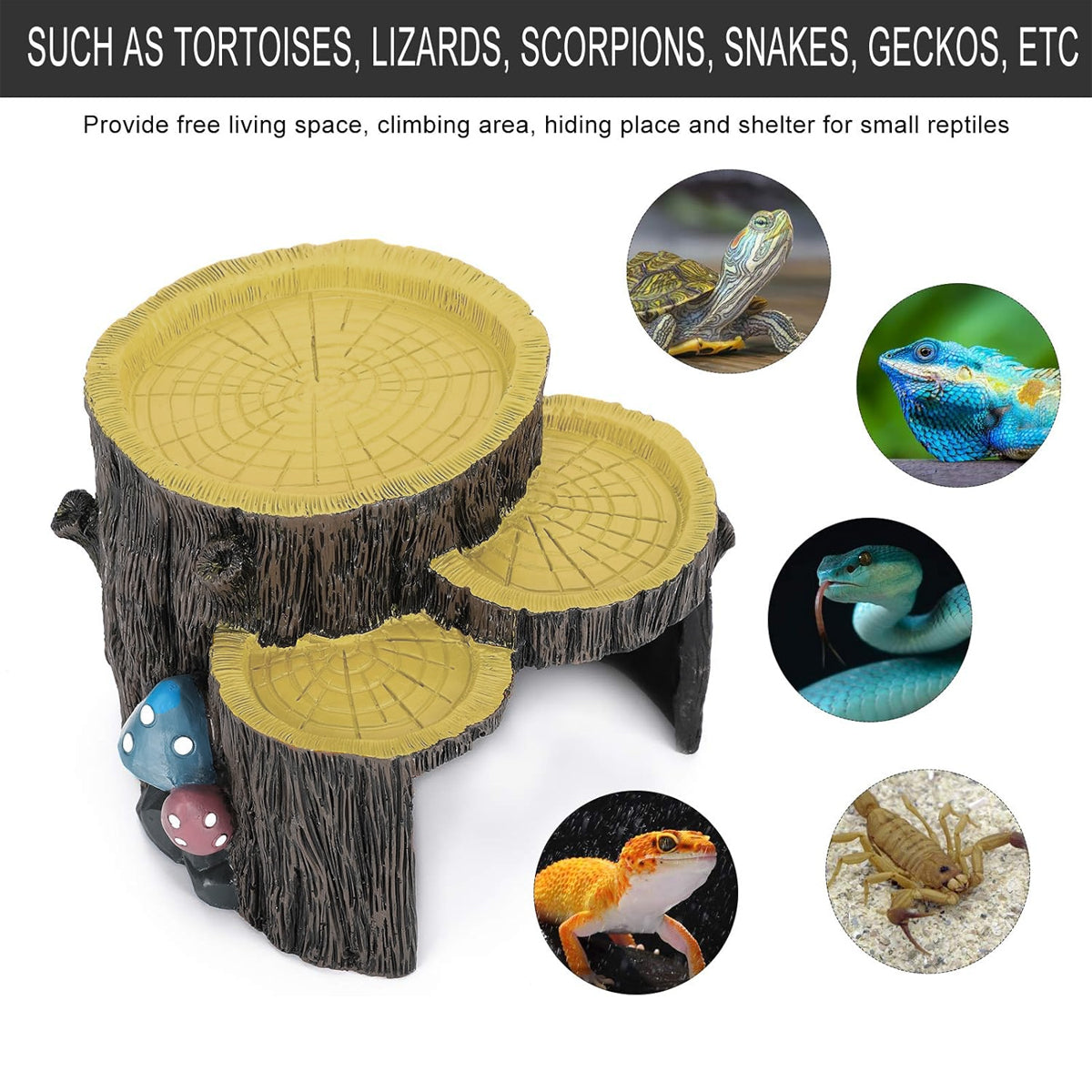 Reptile Rest Shelter Tree Stump Hideout