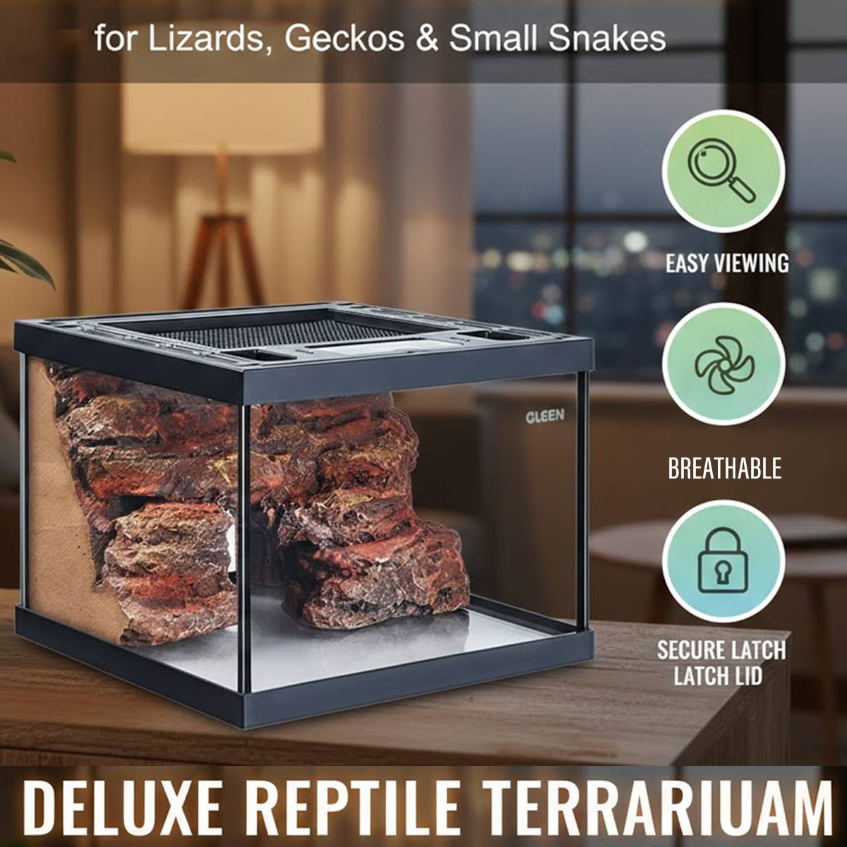 Reptile Terrarium - Cleen Climbing Pet Landscape Vivarium Tank