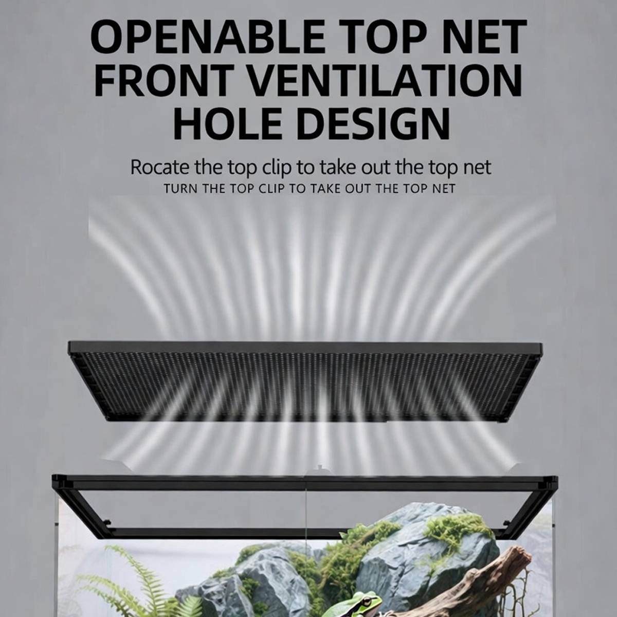 Reptile Terrarium Glass Tank with Double Doors