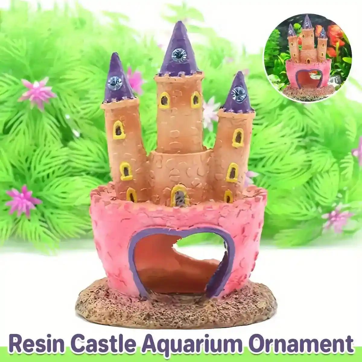 Resin Castle Aquarium Ornament Decorative Fish Tank Hideout